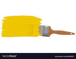 Yellow Colour Paint Brush Royalty Free