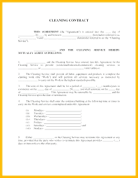 Cleaning Agreement Template Free Sample Cleaning Contracts