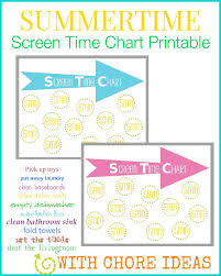 Printable Screen Time Chart For Kids Plus A Printable List