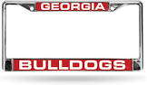 Georgia Bulldogs Laser Chrome License Plate Frame  Free Screw Caps with this Frame