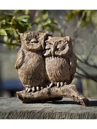 Owl Honeymoon Statue Cast Stone Ca433