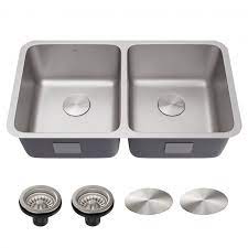16 gauge dual bowl kitchen sink