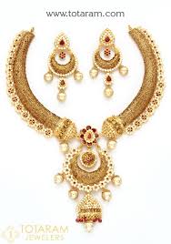 22k gold necklace chand bali earrings