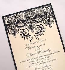 elegant ivory black wedding invitations