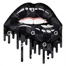 black checker pattern drip lips svg svged