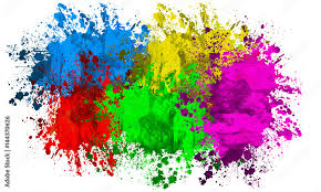 Multi Color Paint Splatter Border