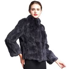 Natural Real Rabbit Fur Coat Woman