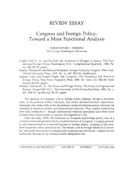 congress and foreign policy toward a more functional analysis 