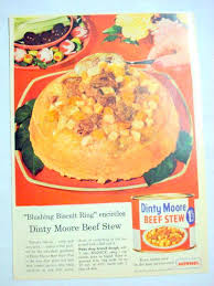 2 (1 1/2 lbs.) cans dinty moore beef stew, 9 ounce pkg. 1957 Ad Dinty Moore Beef Stew Hormel And 11 Similar Items