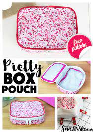 pretty box pouch free sewing pattern