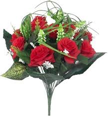 large red rose bunch artificial flowers