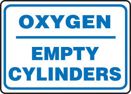 oxygen empty cylinders safety sign mcpg541