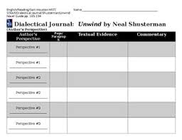 Dialectical Journal Authors Perspective For Unwind By Neal Shusterman