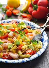 shrimp avocado pasta salad recipe the
