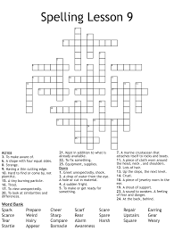 spelling lesson 9 crossword wordmint