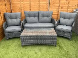 Sapcote Lounge Set Dark Grey Rattan