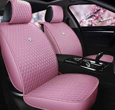 Pink Seat Covers Full Set Leather Auto