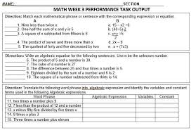 Section Math Week 3 Performance Task