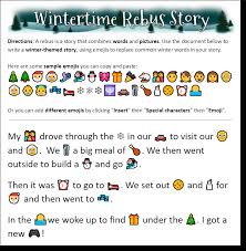 Time To Talk Tech Wintertime Rebus Story Using Emojis In