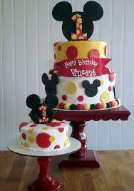 Darlin Designs Mickey Mouse First Birthday Cake And Smash Cake gambar png