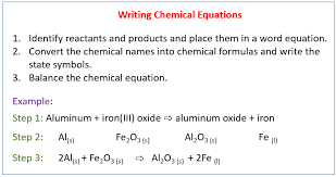 Writing A Balanced Chemical Equation