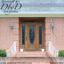 custom leaded glass oak front door wood