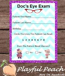 Doc Mcstuffins Party Eye Chart Patient Exam By