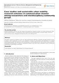 The ability to write this document will be useful to you in many more cases. Pdf Case Studies And Sustainable Urban Mobility Research Schemes A Communication Channel Among Researchers And Interdisciplinary Community Groups