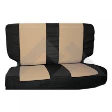 Rear Seat Cover Set Black Tan Rt Off