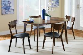 Mid century modern dining table. Malone Mid Century Modern Round Five Piece Dining Set 105361 S5 Dining Room Groups Price Busters Furniture