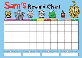Personalised Reward Chart Kids Childrens Sticker Star