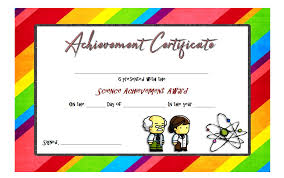 Science Achievement Certificate Template 6 Free One Package
