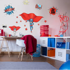 Superhero Wall Sticker Blue And Dog For