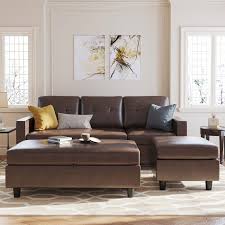 honbay faux leather sectional sofa l