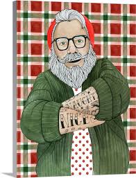 Hipster Santa Ii Large Solid Faced Canvas Wall Art Print Great Big Canvas