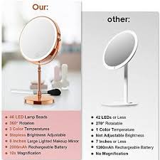 lighted makeup mirror 8 rechargeable