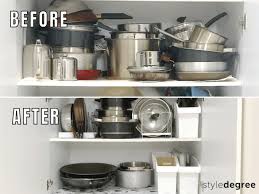 how to organize pots pans in your