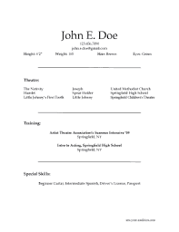 Ai , professional , simple , single page we are about to present you professional john doe resume template example that is created in adobe illustrator tool. 50 Printable Acting Resume Template Forms Fillable Samples In Pdf Word To Download Pdffiller