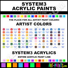 System3 Artist Acrylic Paint Colors System3 Artist Paint