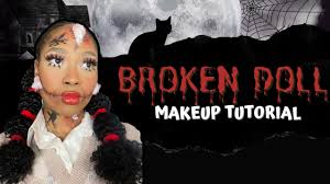 halloween makeup look broken doll