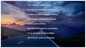 self poems the journey du poetry