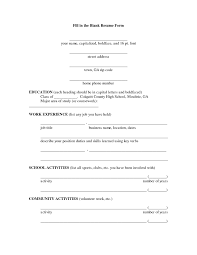Fill In The Blank Resume Free Resume Templates
