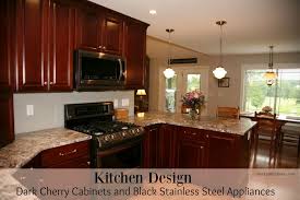 kitchen design dark cherry cabinets
