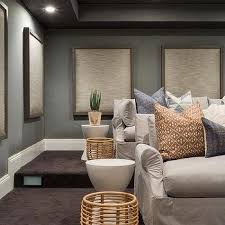 Light Gray Basement Sofa Design Ideas