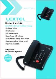 Black Lextel Lx 104 Landline Phone For