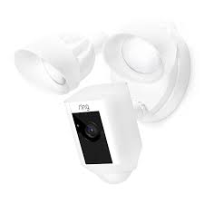Ring Floodlight Cam Hardwired Outdoor Smart Security Camera With Two Led Floodlights White In The Security Cameras Department At Lowes Com