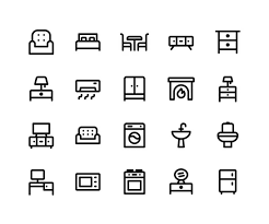 Real Estate Related Vector Line Icons