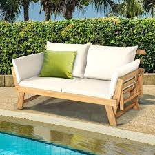 Honey Joy Wood Folding Outdoor Day Bed