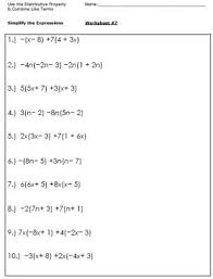 Algebra Worksheets For Simplifying The