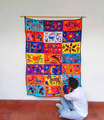 guatemalan textile wall art large